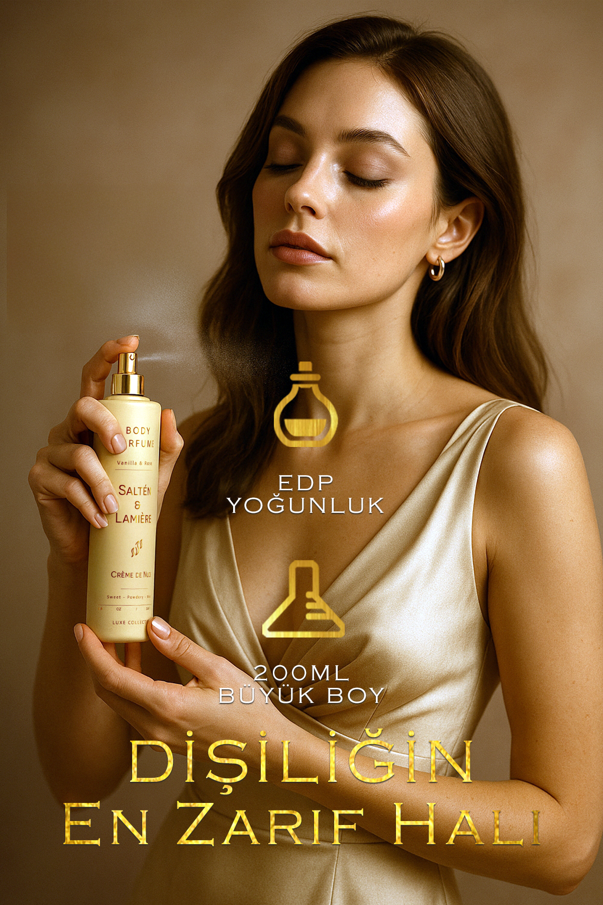 Vanilyalı ve Gül Kokulu Kalıcı Kadın Secret Vücut Parfümü - Görsel 3