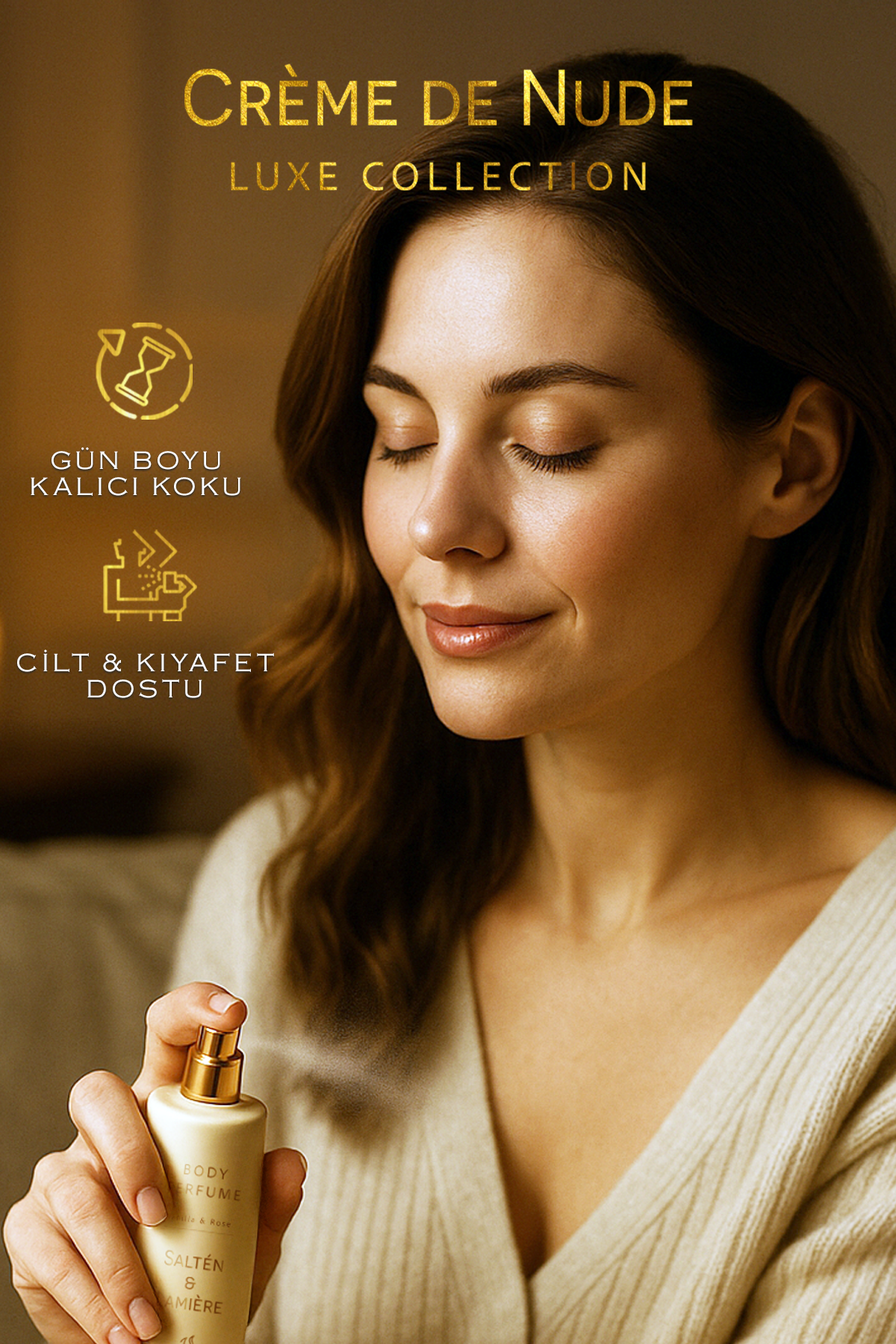 Vanilyalı ve Gül Kokulu Kalıcı Kadın Secret Vücut Parfümü - Görsel 4