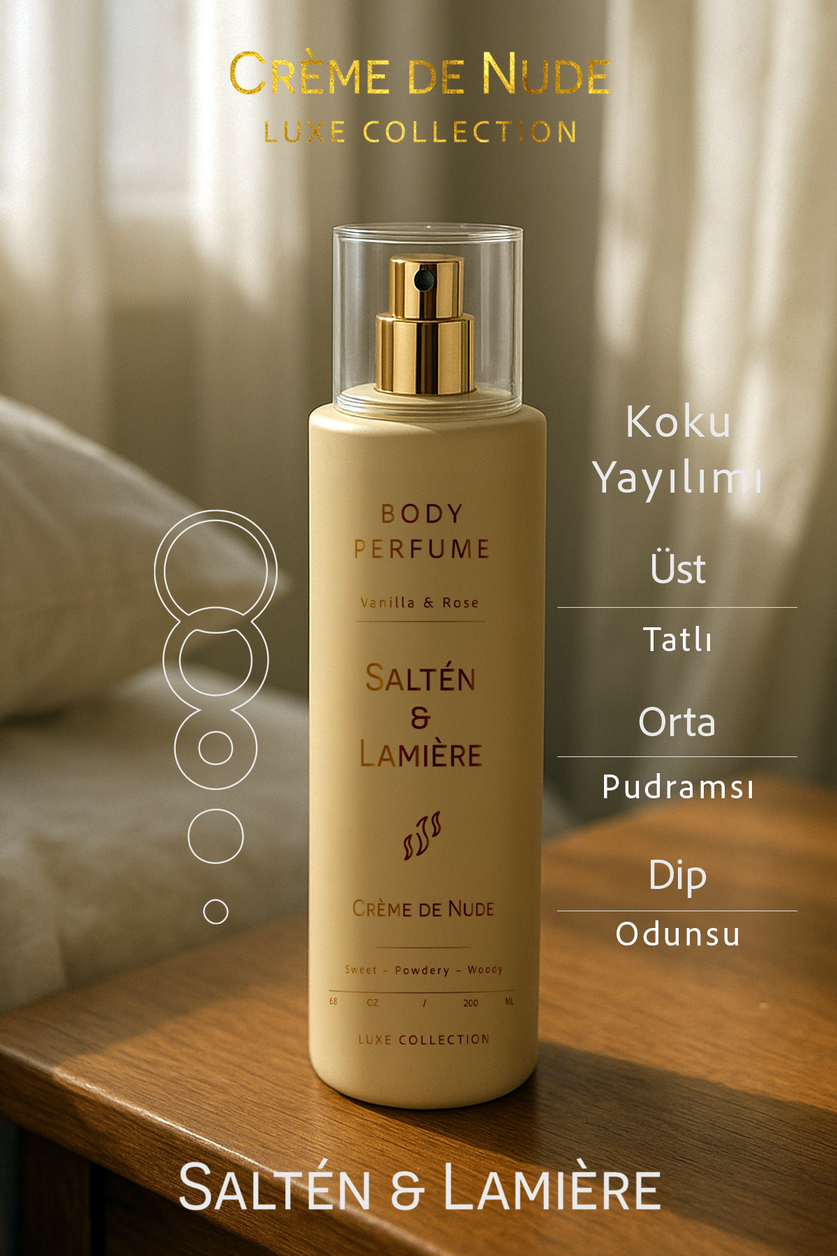 Vanilyalı ve Gül Kokulu Kalıcı Kadın Secret Vücut Parfümü - Görsel 5