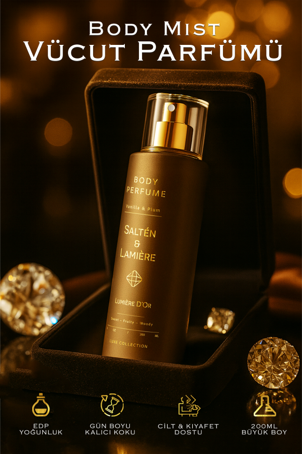 lumiere1 Vanilyalı ve Erik Kokulu Kalıcı Kadın Secret Vücut Parfümü