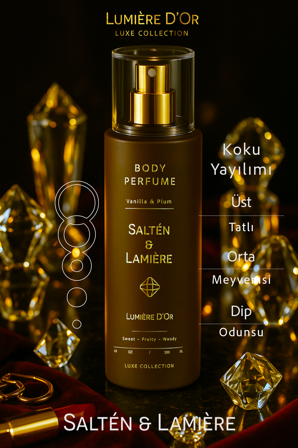 Vanilyalı ve Erik Kokulu Kalıcı Kadın Secret Vücut Parfümü - Görsel 5