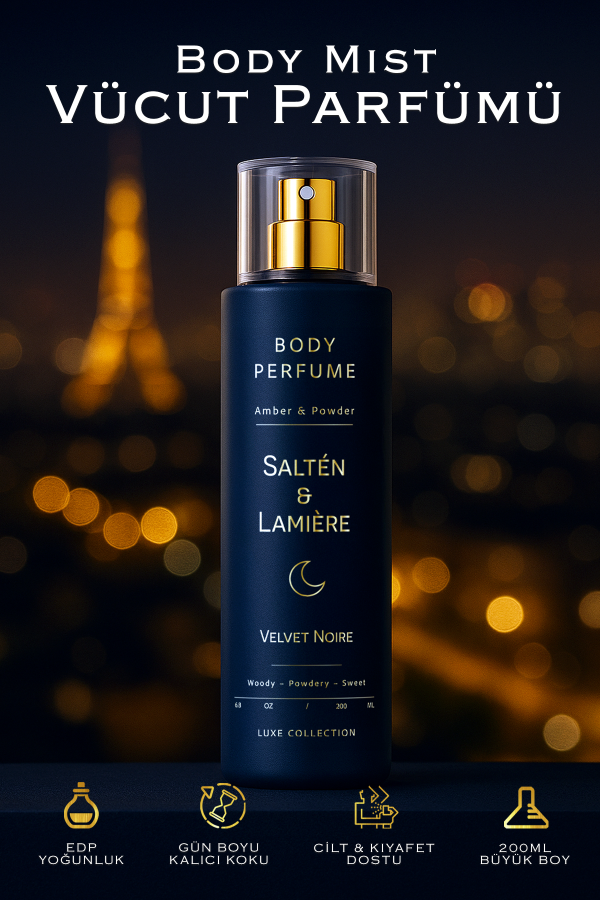 velvet1 Amber ve Pudra Kokulu Kalıcı Kadın Secret Vücut Parfümü
