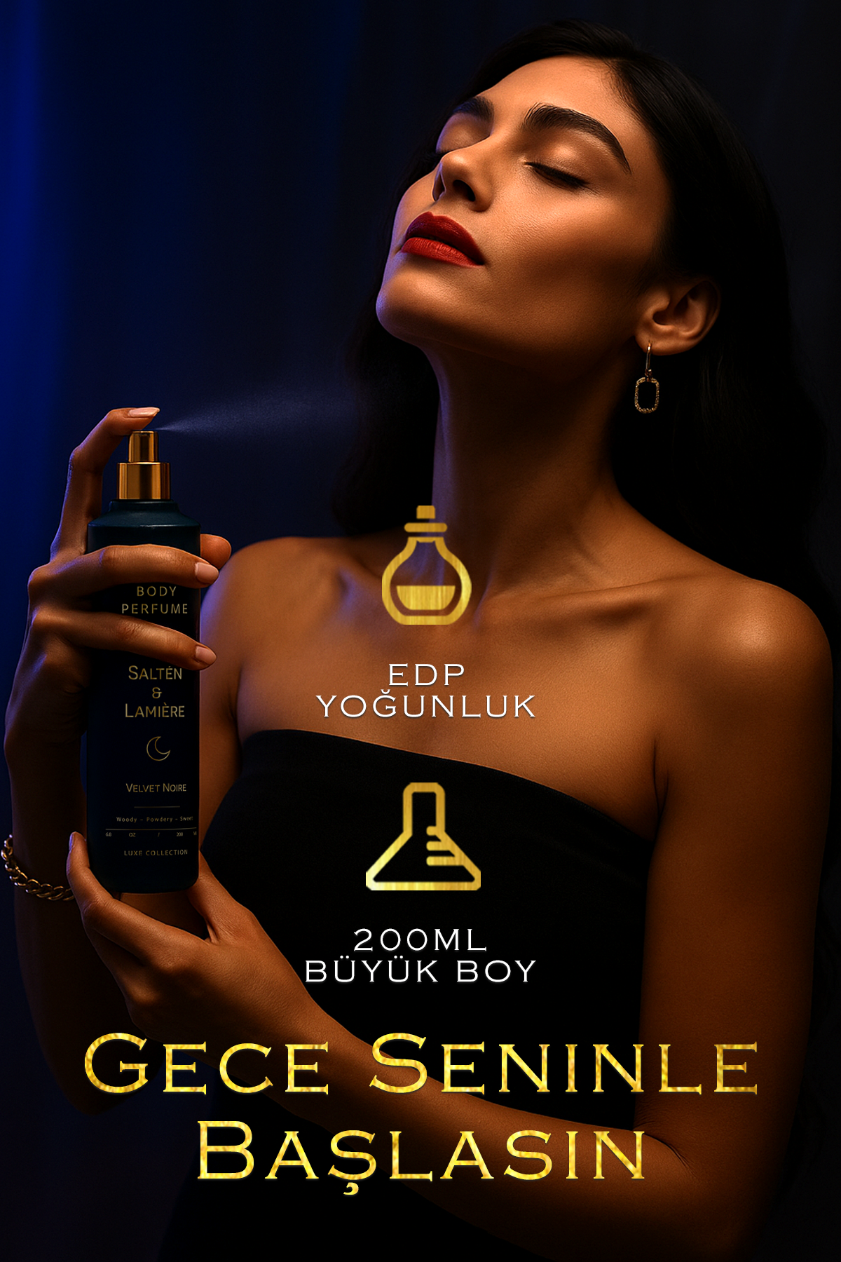 Amber ve Pudra Kokulu Kalıcı Kadın Secret Vücut Parfümü - Görsel 3